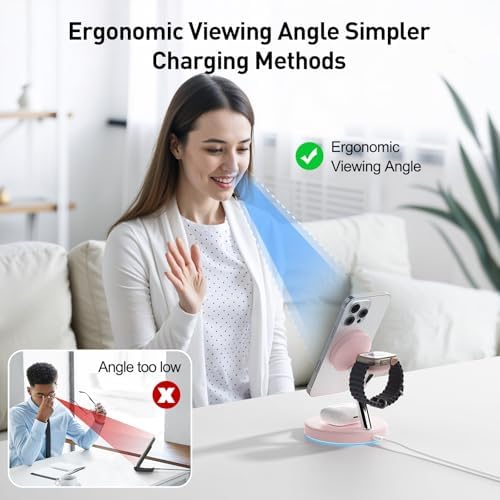 3 in 1 Mag-Safe Wireless Charger Stand for iPhone Apple Watch AirPods - Image 4