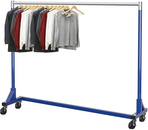 Simple Houseware Industrial Grade Z-Base Garment Rack, 63" W/500Lb, Blue by SimpleHouseware