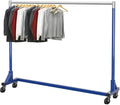 Simple Houseware Industrial Grade Z-Base Garment Rack, 63" W/500Lb, Blue by SimpleHouseware