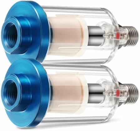 Blue Plastic Inline Air Line Filter, 88x40mm Compact Pneumatic Dryer Fitting, Air Purification Tool for Spray Painting and Air Compressor(set-1) - Image 4