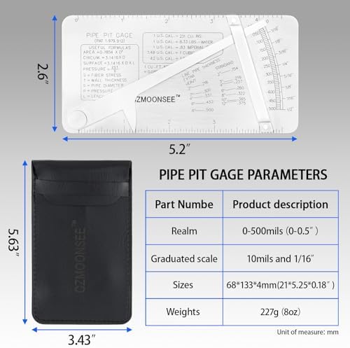 Pipe Pit GAGE Stainless Steel Measuring Gauge Pipeline Mine Welding Inspection Ruler Weld Inspection Ruler - Image 2