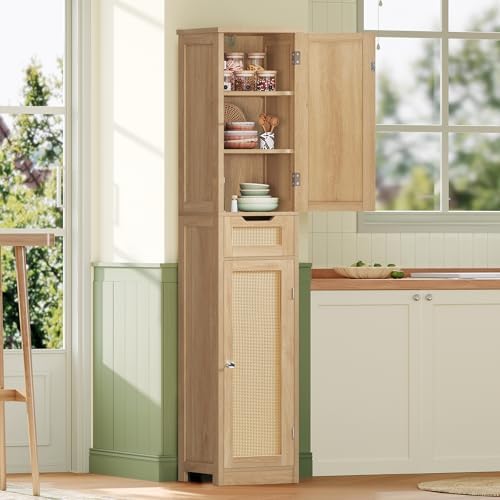 Iwell 66.9" Tall Bathroom Storage Cabinet with 2 Doors & 1 Drawer - Image 7