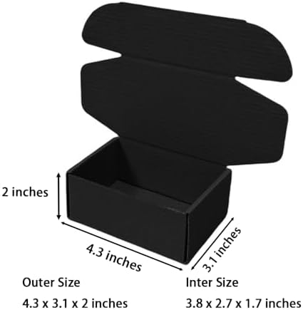 50 Pack 4.3x3.1x2 in Black Mini Shipping Boxes - Image 2