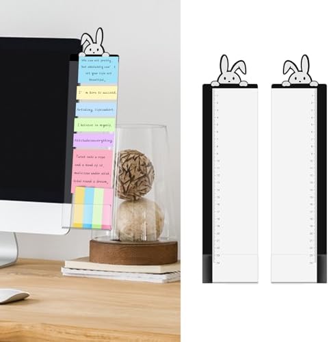 Office Desk Accessories 2pcs Multifunction Computer Monitor Memo Board - Transparent Computer Side Panel Memo Creative Monitor Side Panel Suitable for Office Home Desktop (Monitor Memo Board 9) - Image 6