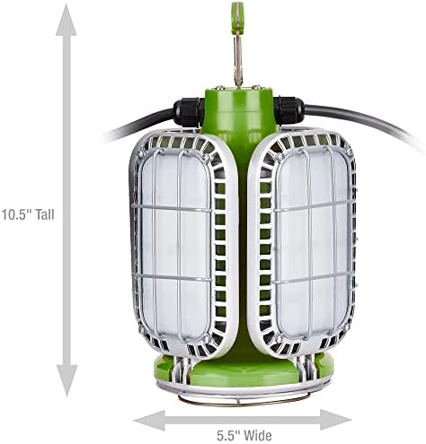 PowerSmith PTLK516-130 16,000 Lumen Temporary LED Work Light with 4 PIVOTING Panels, Quick-Mount Metal Hook, and 10 ft Power Cord-6 Unit Linkable - Image 3