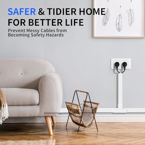 Delamu Cord Hider, 471in Total Cord Covers for Wires on Wall, Paintable Cable Cover for Wall Mounted TV, Easy Install Cable Raceways to Hide 3-4 Cords, 30 Pack, Each 15.7"L x 1.18"W x 0.67"H, White - Image 4