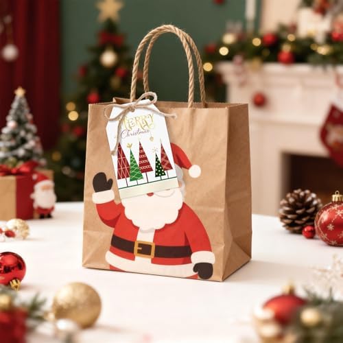 joycraft 50Pcs Merry Christmas Tags with String, Red & Green Christmas Tags - Image 6
