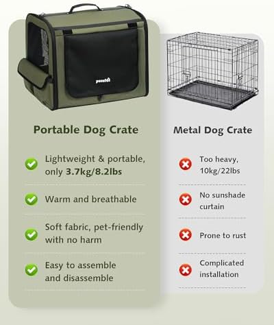 Dog Car Carrier Light Weight 27×20.5×20.5in, Foldable Dog Carrier, Gren - Image 2
