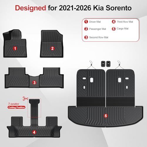 Floor Mats for 2021-2025 2026 Kia Sorento Gas - Image 5