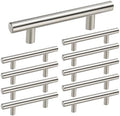 homdiy Cabinet Handles Brushed Nickel Cabinet Pulls - HD201SNB Cabinet Hardware 10 Pack 4in Hole Centers Cabinet Door Handles for Kithen Cabinets by homdiy
