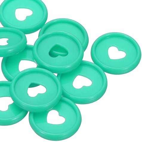 PATIKIL 24mm Plastic Book Binding Discs, 11 Pack Discbound Expansion Discs Heart Binder Rings for DIY Notebook Planner, Green - Image 5