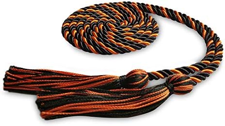 Endea Graduation Single Honor Cord Two-Color (Black/Orange) by EndeaGraduation