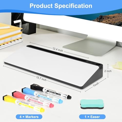Desktop Glass Whiteboard with Storage, Desk Dry Erase White Board Stand - Image 6