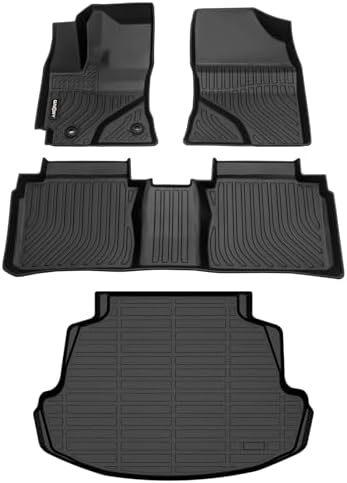 GINOWY-Floor Mats & Cargo Liner for Toyota Corolla 2014-2019, All Weather Car Mats for Toyota Corolla, Corolla Rubber Mats Trunk Mat Cargo Mat Trunk Liner by GINOWY