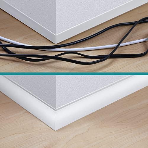ZhiYo 85in Corner Cable Hider for 3-5 Cords, Wall & Floor Cord Hider White - Image 5