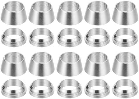PATIKIL 1/4" Tube OD 304 Stainless Steel Compression Tube Fitting Sleeve, 20 Pack Double Ferrule Ring Tubing Fitting Assortment Kit, Silver by PATIKIL