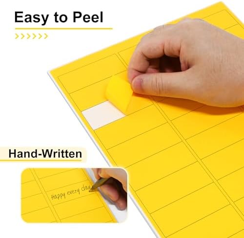 L Liked 1" x2-5/8 Fluorescent Yellow Labels 900 Labels 30 Sheets (Pack of 2) - Image 4