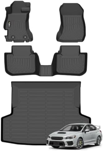 Floor Mats & Cargo Mats Set Fit Subaru WRX 2015-2021 All Weather Floor Liners for Subaru WRX 2015-2021 Cargo Trunk Liner Accessories by Wailtnb