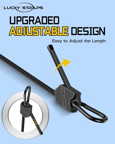 Lucky Straps 18" Black Adjustable Carabiner Bungee Cords with Hooks, 8 Pack - Image 3