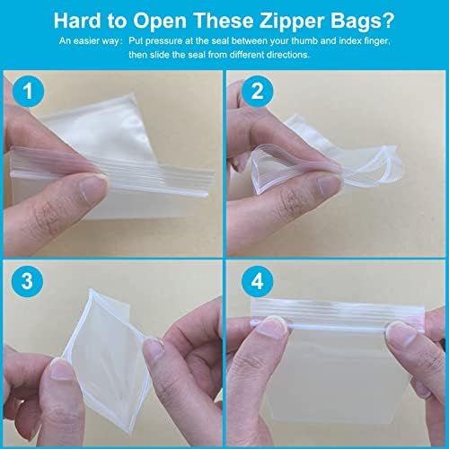 2''x 3'', (Pack of 200) Small Clear Poly Zipper Bags, Reclosable Zipper Lock Storage Plastic Bags for Jewelry, Beads, Screws & Small Items - Image 7