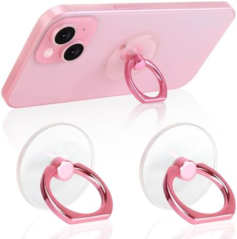 2 Pack Jsoerpay Pink Clear Phone Ring Holder by Jsoerpay
