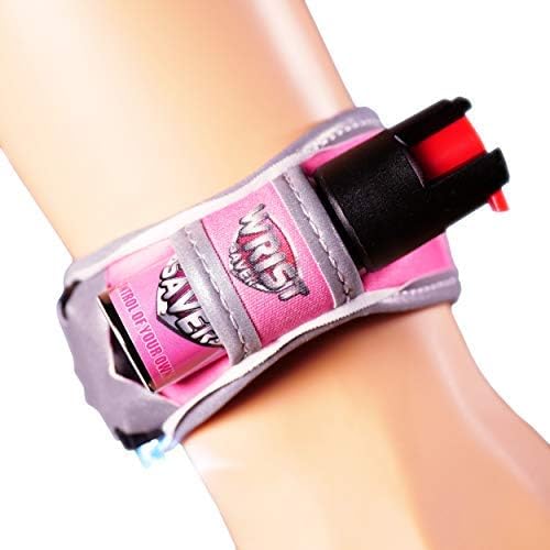 Police Strength OC Pepper Spray for Running, Lightweight Compact Self Defense Wristband Ideal for Women Runners, Joggers & Walkers w/ID Card, LED Light & Reflective Edging by PersonalSaver