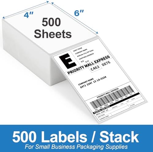 HUOJI 4x6 Thermal Labels, Perforated, 500/Stack, Commercial Grade - Image 2