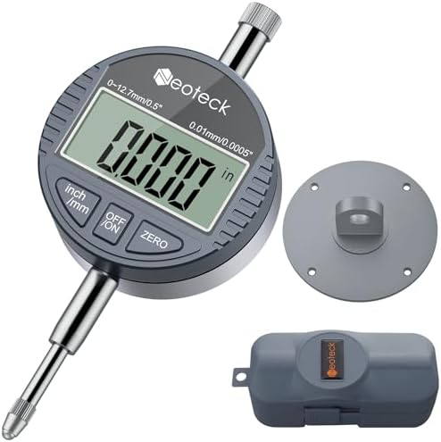 Neoteck 0-12.7mm/0.5" Digital Dial Indicator 0.01mm/0.0005" with Resolution by Neoteck