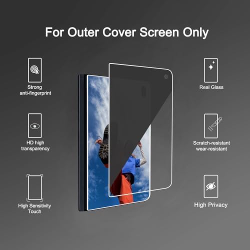 Ailun Privacy Outer Screen Protector+Camera Lens Protector for iPhone Duo - Image 3