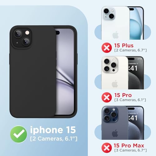 GolbinBox Magnetic for iPhone 15 Case, Silicone Cover, Black - Image 2