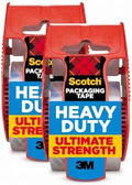 Scotch Heavy Duty Shipping Packing Tape, Clear, Shipping and Packaging Supplies, 1.88 in. x 27.7 yd., 1 Tape Roll with Dispenser (Pack of 2) by ScotchBrand