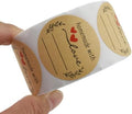 HAHIYO 1.5Inch 500P Round Natural Brown Kraft Stickers - Blank Kraft Labels Stickers Roll with Line to Write On, Homemade with Love Dot Stickers for Jar Canning Labels Price Tags Store Organizing by HAHIYO