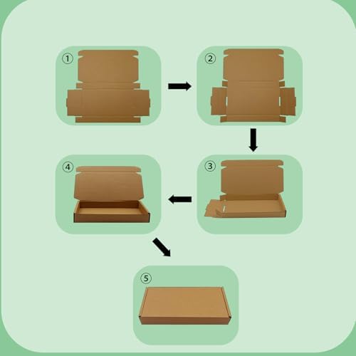6x5x1 inch Small Shipping Boxes 50 Pack, Brown Corrugated Cardboard Mailers - Image 3