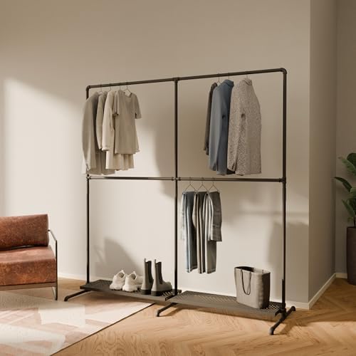 pamo Clothing Rack with Shelves 76" W x 76" H, 260 lbs Load Capacity by pamo