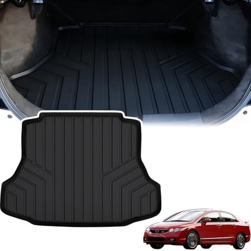 Cargo Mat for Honda Civic 2006 2007 2008 2009 2010 2011, All Weather TPE Custom Fit Easy Clean Car Trunk Mat for Honda Civic 2006-2011 Cargo Liner, Civic Cargo Accessories-Blac by WAYIDSS