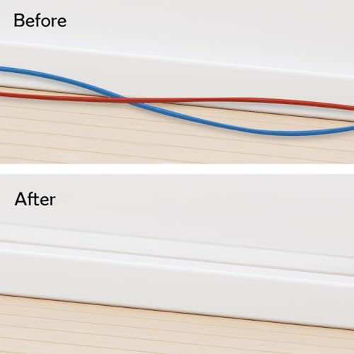 TV Cord Hider – Flexible Wall Cord Cover Slim Design Silicone Cable Raceway - Self Adhesive, Cut to Size Design for Hiding Wires on Wall - Clean Home Setup Cable Concealment (Off-White, 6 Feet) - Image 4