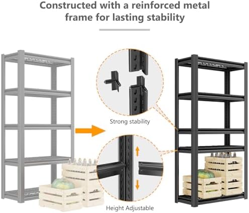 OS MOTOR Heavy Duty Storage Shelving Unit (72" H x 35" W x 16" D) 2 Pack - Image 5