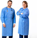 Disposable Isolation Gowns 10-Pack, Level 2, Blue by BalusterMedical