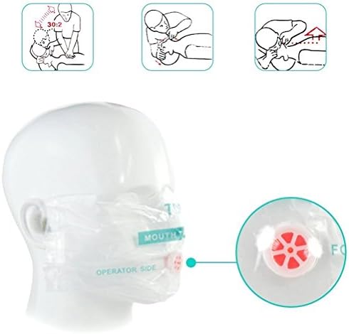 Pack of 5pcs CPR Face Shield Mask Keychain Ring Emergency Kit CPR Face Shields for First Aid or CPR Training (Black-5) - Image 3