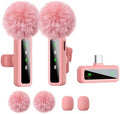 Wireless Lavalier Mic for iPhone, Android, PC, Live Stream, Vlog (pink) by Unknown