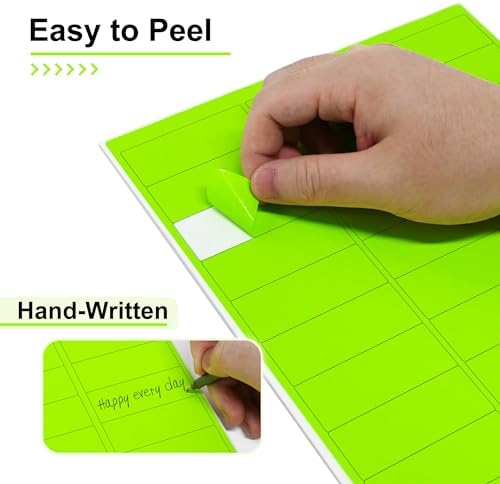 L Liked 1" x2-5/8 Fluorescent Green Labels 900 Labels 30 Sheets (Pack of 2) - Image 4