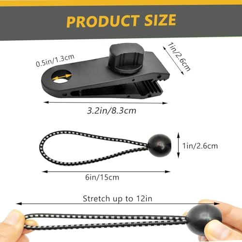 Tarp Clips Heavy Duty Lock Grip, 36 Pack Tarp Clamps Bungee Cord Clip, Fit for Tent Awnings Caravan Canopies Car Cover Swimming Pool Cover Fasteners Clips - Image 2