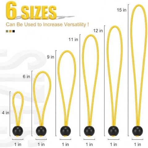 30 Pack Ball Bungee Cord, Heavy Duty Bungie Cord Balls (6",Yellow) - Image 3