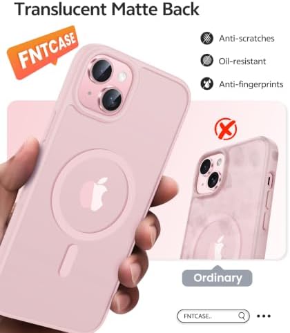 FNTCASE for iPhone 15/14/13 Case, Fit for Magsafe, Glass Screen Protector - Image 6