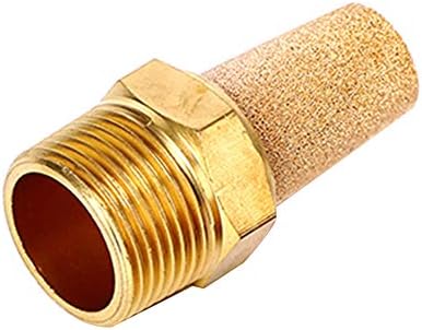 Beduan 3 Pcs Pneumatic Brass Exhaust Muffler Filter, 1/8" Male Thread Hex Sintered Silencer Air Line Fitting - Image 3