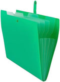 JAM PAPER Slim Expanding File Folder - 5 Pocket Plastic File Folder – Snap Closure - 9 x 11 1/2 - Green - Sold Individually by JAMPaper