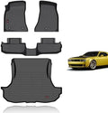 KELCSEECS Floor Mats & Cargo Liner for 2015 2016 2017 2018 2019 2020 2021 2022 2023 Dodge Challenger RWD All Weather Car Mats Trunk Mat Dodge Challenger RWD Floor Mats Accessories by KELCSEECS