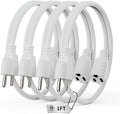PLUGTUL 1 FT Extension Cord White, 4 Pack Short Power Cord, Indoor/Outdoor 16 Gauge 3 Prong Grounded Wire ETL Listed, 13A 1625W 125V SJTW by PLUGTUL