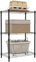IZEUK 3 Tier Metal Wire Shelving Rack Storage Shelves for Kitchen, Bedroom, Living Room or Laundry Room, Black, 17.7" W x 11.8" D x 28.8" H by IZEUK