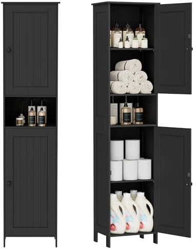 Homleke Tall Bathroom Storage Cabinet with 2 Doors, Slim Bathroom Cabinet by Homleke